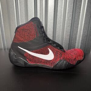 Nike Tawa Flyknit Wrestling Boxing Shoes Black Red Orbit CI2952-016 Men's Size 9